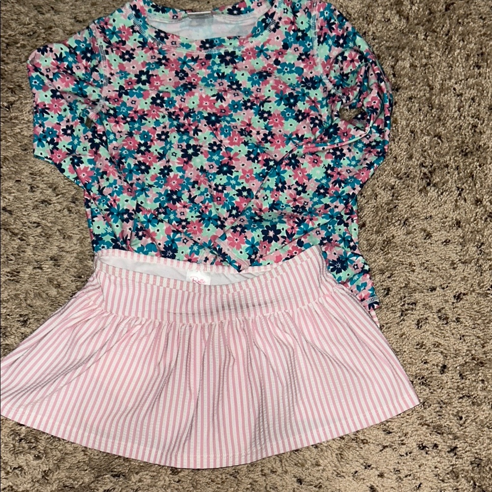 Ruffle Butts rashguard swimsuit size 6